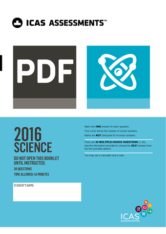 2016 ICAS Past Paper - Science New Zealand